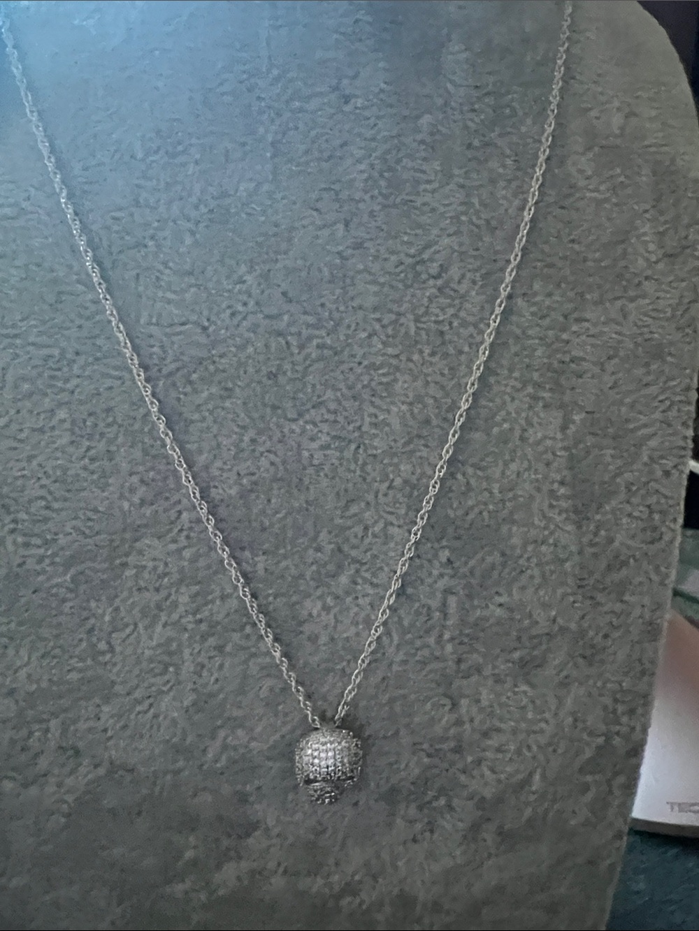 Silver Crystal Paver skull Pendant Necklace - Women's Jewelry